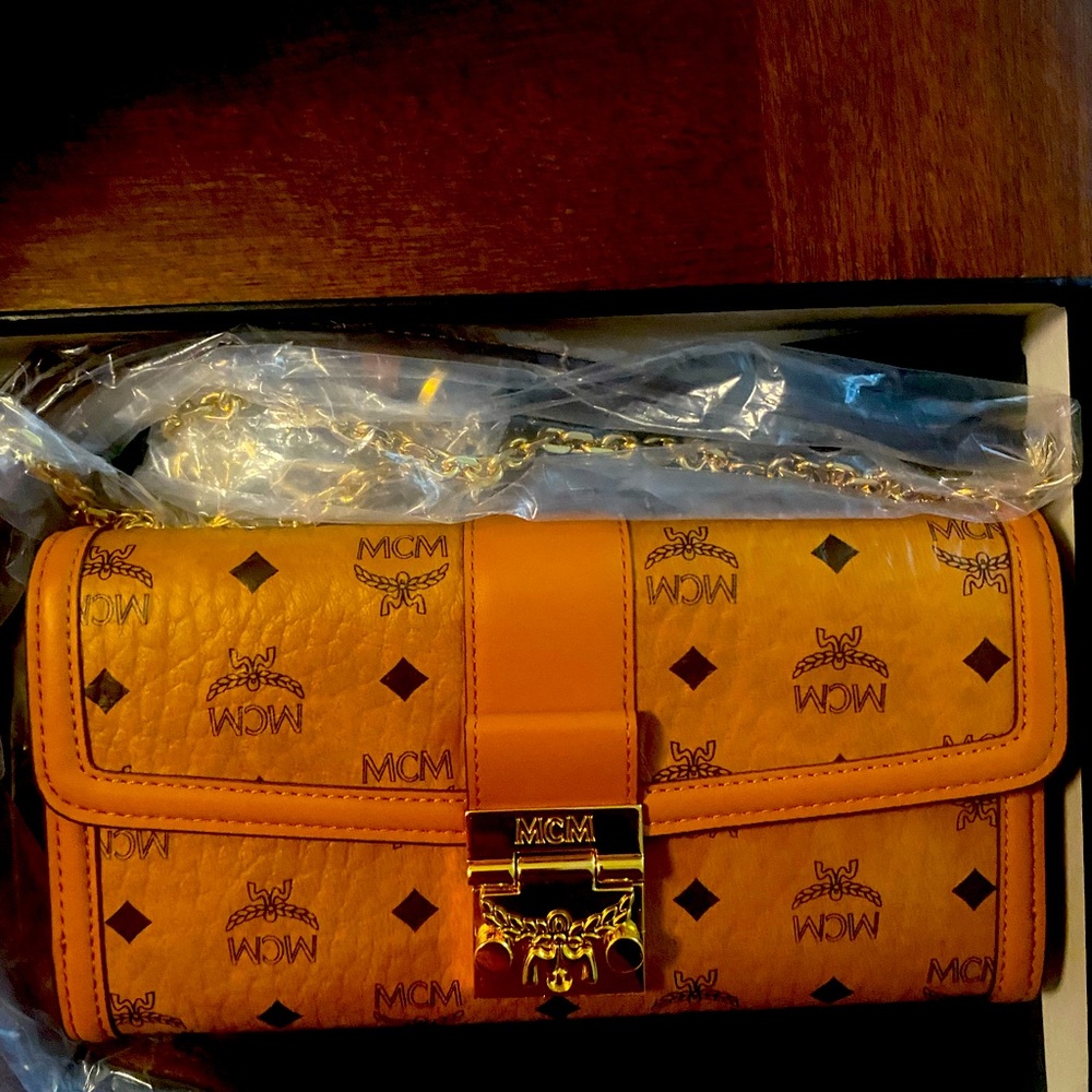 MCM cognac crossbody mini